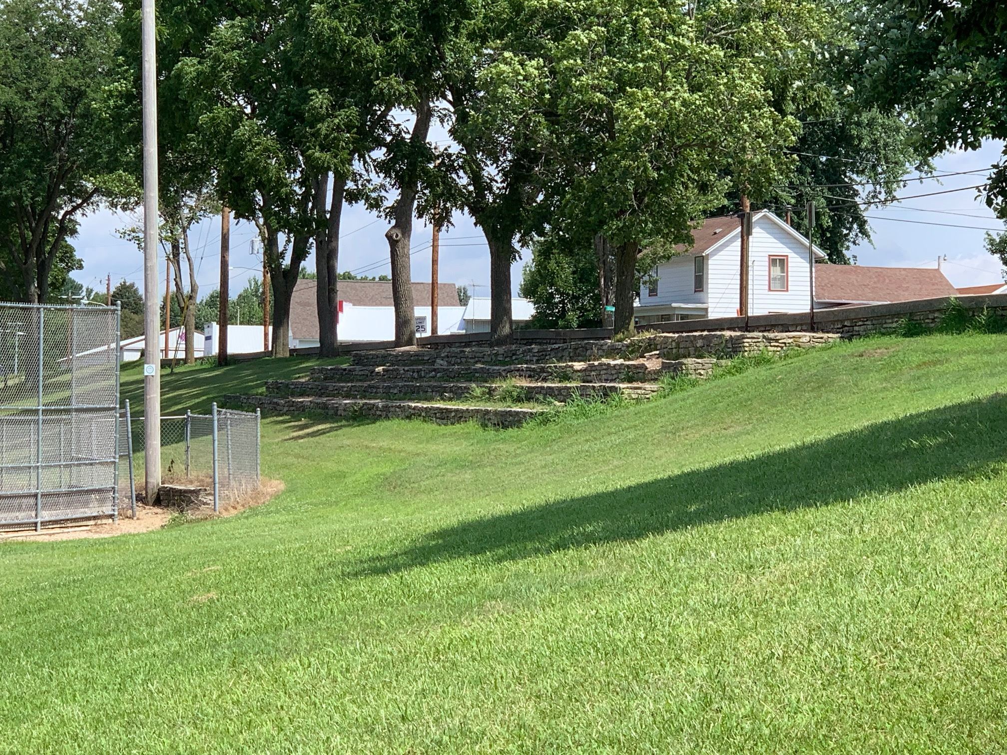 Lodi Park - Goeres - Second baseball field stone bleachers